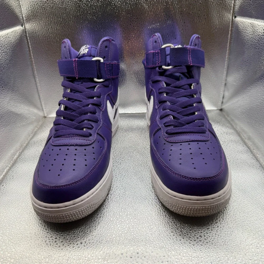 Size 10 Nike Air Force 1 High Sneaker Mens Purple Excellent 823297-500 AF1